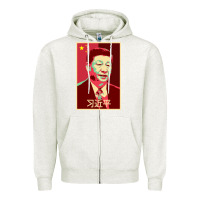 Oatmeal Heather chairman xi jinping chinese communist party president china patriotic Zipper Hoodie - lanVoArt