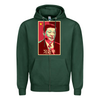 Sports Green chairman xi jinping chinese communist party president china patriotic Zipper Hoodie - lanVoArt