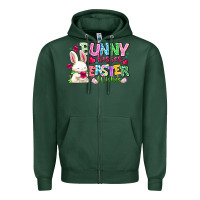 Sports Green Bunny Kisses Easter Wishes Zipper Hoodie - CowhideDigitalArt
