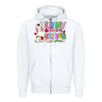White Bunny Kisses Easter Wishes Zipper Hoodie - CowhideDigitalArt