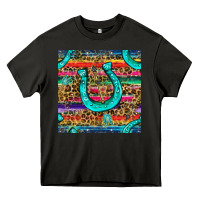Asphalt Western Horseshoe And Arrow With Leopard And Serape Seamless Pattern Heavy Core Tee - BundleAndBundleShop