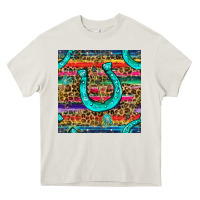 Cream Western Horseshoe And Arrow With Leopard And Serape Seamless Pattern Heavy Core Tee - BundleAndBundleShop