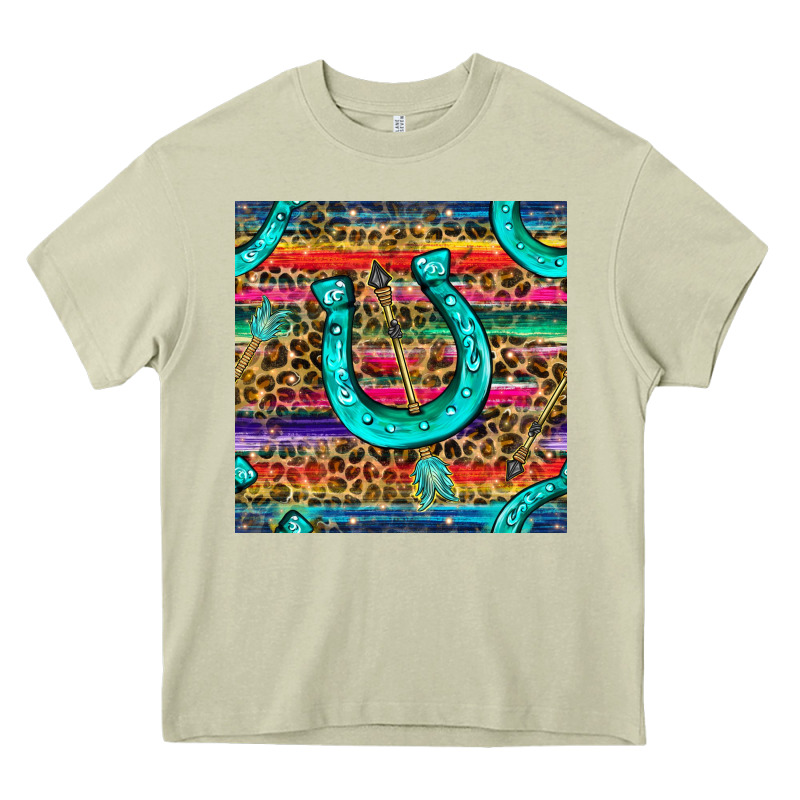 Western Horseshoe And Arrow With Leopard And Serape Seamless Pattern Heavy Core Tee by BundleAndBundleShop | Teevron