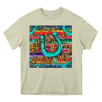 Mossy Western Horseshoe And Arrow With Leopard And Serape Seamless Pattern Heavy Core Tee - BundleAndBundleShop