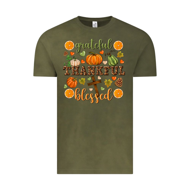 Grateful Thankful Blessed Vintage Tee by NancyCooperArtShop | Teevron