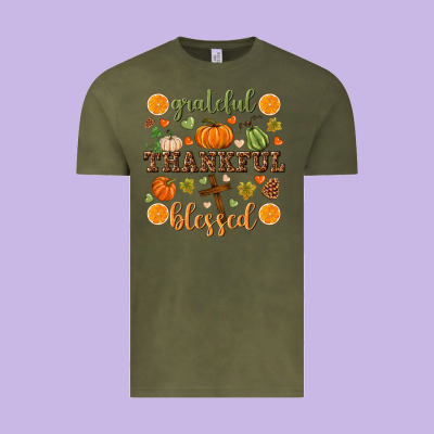 Grateful Thankful Blessed Vintage Tee Designed By Nancycooperartshop