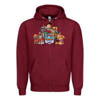 Burgundy Paw GIFT Patrol  11 Zipper Hoodie - lanVoArt