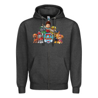 Charcoal Heather Paw GIFT Patrol  11 Zipper Hoodie - lanVoArt