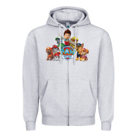 Heather Grey Paw GIFT Patrol  11 Zipper Hoodie - lanVoArt