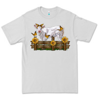Dove Grey charolais calf with sunflowers Premium Tee - LillyAllenDesigns