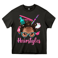 Asphalt Afro Bantu Knots Hairstyles Messy Bun With Clasp Bbs Heavy Core Tee - BundleAndBundleShop