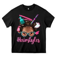 Black Afro Bantu Knots Hairstyles Messy Bun With Clasp Bbs Heavy Core Tee - BundleAndBundleShop