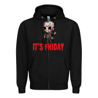 Black Funny Friday 13th Funny Halloween Horror Zipper Hoodie - lanVoArt