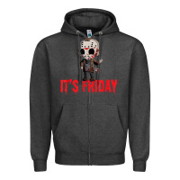 Charcoal Heather Funny Friday 13th Funny Halloween Horror Zipper Hoodie - lanVoArt