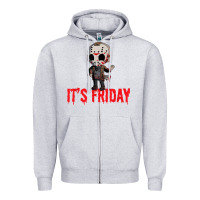 Heather Grey Funny Friday 13th Funny Halloween Horror Zipper Hoodie - lanVoArt