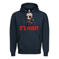 Navy Funny Friday 13th Funny Halloween Horror Zipper Hoodie - lanVoArt