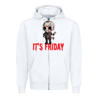 White Funny Friday 13th Funny Halloween Horror Zipper Hoodie - lanVoArt