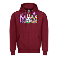 Burgundy easter day mom Zipper Hoodie - CowhideDigitalArt