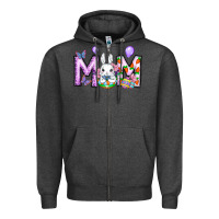 Charcoal Heather easter day mom Zipper Hoodie - CowhideDigitalArt