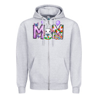 Heather Grey easter day mom Zipper Hoodie - CowhideDigitalArt