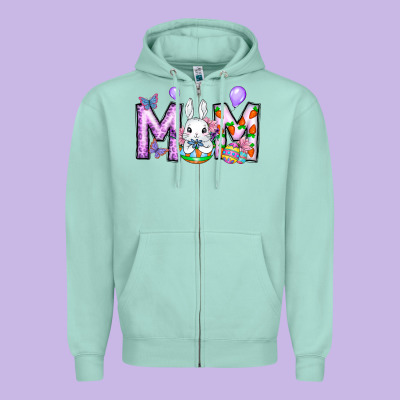 Easter Day Mom Zipper Hoodie Designed By Cowhidedigitalart