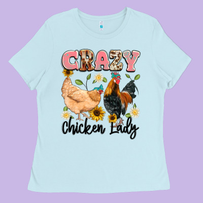 Crazy Chicken Lady Ladies Tee Designed By Artiststas