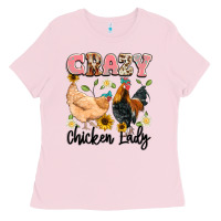 Bubblegum Pink crazy chicken lady Ladies Tee - Artiststas