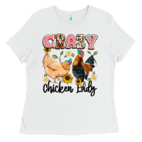White crazy chicken lady Ladies Tee - Artiststas