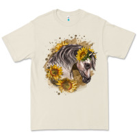 Bone arabian horse with sunflowers Premium Tee - LillyAllenDesigns