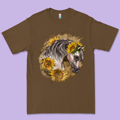 Arabian Horse With Sunflowers Premium Tee Designed By Lillyallendesigns