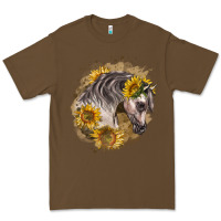 Cacao arabian horse with sunflowers Premium Tee - LillyAllenDesigns