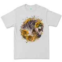 Dove Grey arabian horse with sunflowers Premium Tee - LillyAllenDesigns