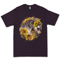 Plum arabian horse with sunflowers Premium Tee - LillyAllenDesigns
