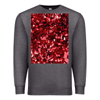 Charcoal Heather red glitter party sequins Premium Sweatshirt - lanVoArt