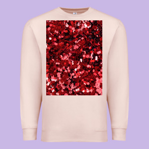 Red Glitter Party Sequins Premium Sweatshirt Designed By Lanvoart