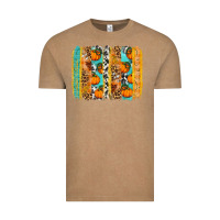 Vintage Coffee Fall Pumpkin brushstrokes Vintage Tee - NancyCooperArtShop