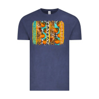Vintage Denim Fall Pumpkin brushstrokes Vintage Tee - NancyCooperArtShop