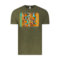 Vintage Olive Fall Pumpkin brushstrokes Vintage Tee - NancyCooperArtShop