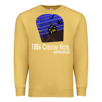 Antique Gold 1886 Crescent Hotel Eureka Springs Arkansas USA Halloween Haunted Bat  Premium Sweatshirt - lanVoArt