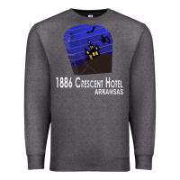 Charcoal Heather 1886 Crescent Hotel Eureka Springs Arkansas USA Halloween Haunted Bat  Premium Sweatshirt - lanVoArt