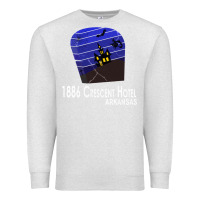 Oatmeal Heather 1886 Crescent Hotel Eureka Springs Arkansas USA Halloween Haunted Bat  Premium Sweatshirt - lanVoArt