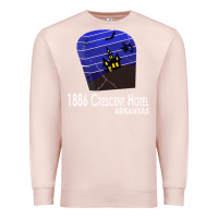 Pale Pink 1886 Crescent Hotel Eureka Springs Arkansas USA Halloween Haunted Bat  Premium Sweatshirt - lanVoArt