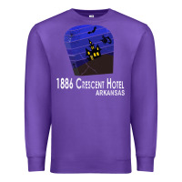 Purple 1886 Crescent Hotel Eureka Springs Arkansas USA Halloween Haunted Bat  Premium Sweatshirt - lanVoArt