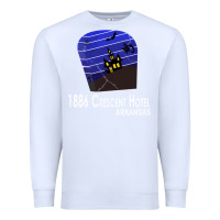 White 1886 Crescent Hotel Eureka Springs Arkansas USA Halloween Haunted Bat  Premium Sweatshirt - lanVoArt