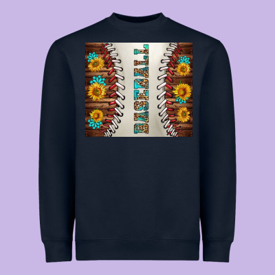 Baseball With Sunflower And Gemstone Tumbler Heavyweight Sweatshirt Designed By Bundleandbundleshop