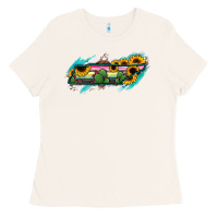 Bone Tennessee Map Sunflower Cactus Serape Ladies Tee - RanaPortraitStore