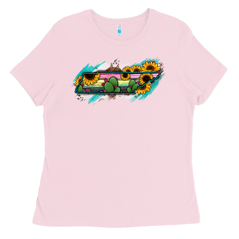 Tennessee Map Sunflower Cactus Serape Ladies Tee by RanaPortraitStore | Teevron