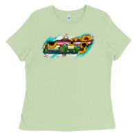 Matcha Tennessee Map Sunflower Cactus Serape Ladies Tee - RanaPortraitStore