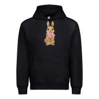 Black easter rabbit pink flowers Urban Hoodie - BarkalooDesign