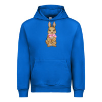 Cobalt easter rabbit pink flowers Urban Hoodie - BarkalooDesign
